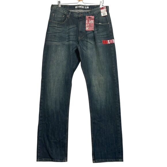 Lee Dungarees Vintage Slim Jeans Men's Sz 36x34 Chrome #2012823 Vtg Blue NWT - Picture 1 of 5